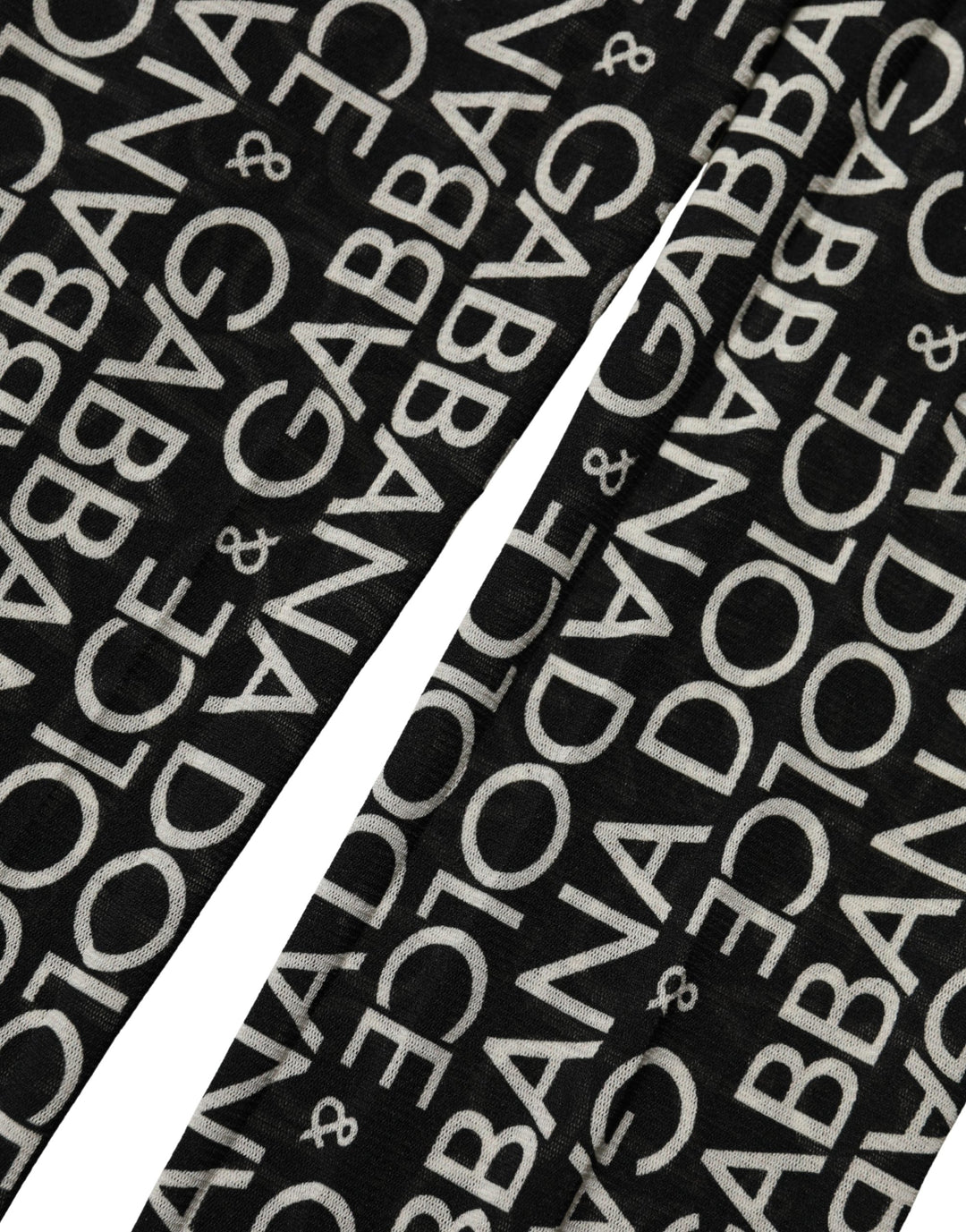 Dolce &amp; Gabbana Black White All Over Print Sheer Stretch Tights Socks