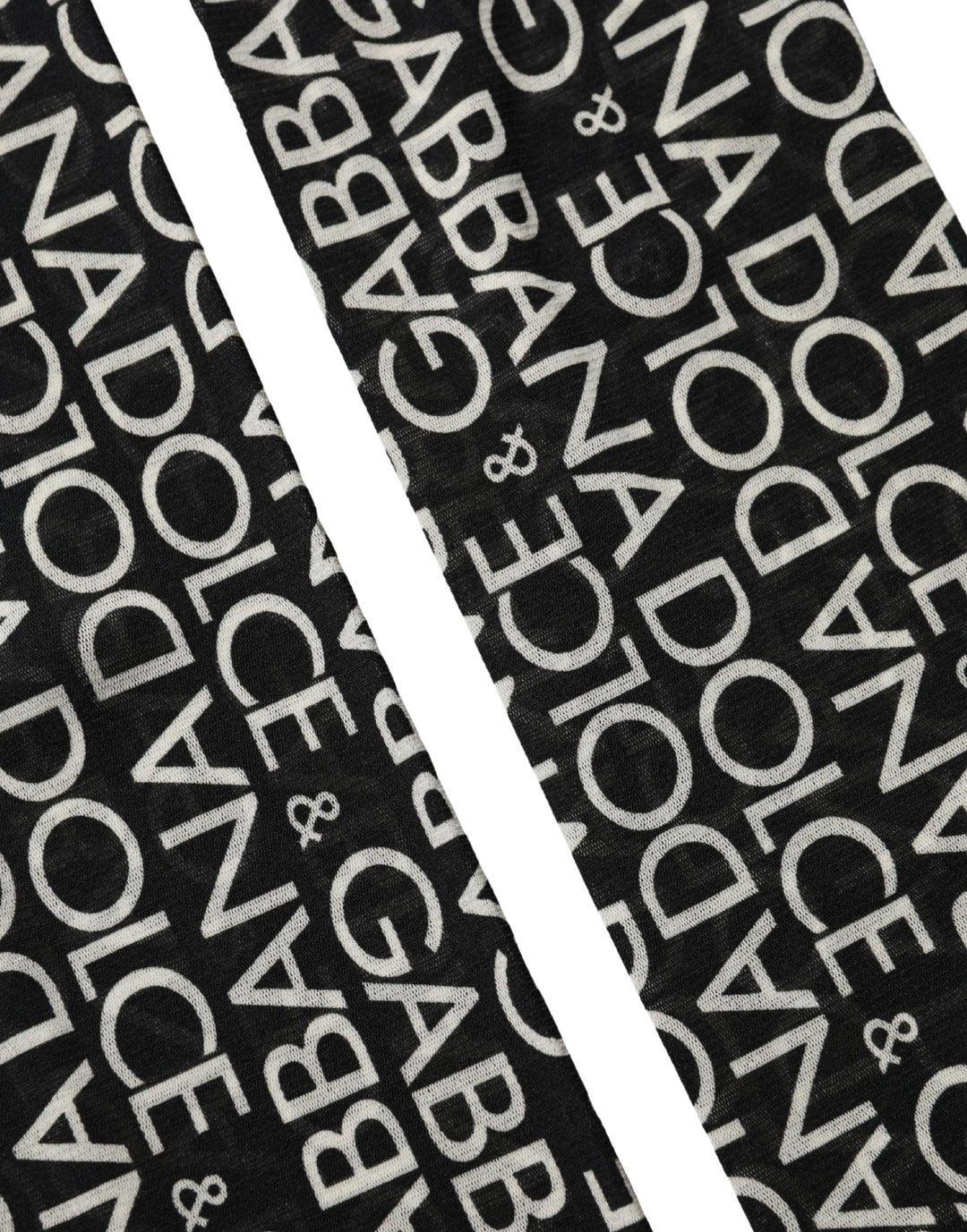 Dolce &amp; Gabbana Black Sheer Logo Monogram High Stockings Socks