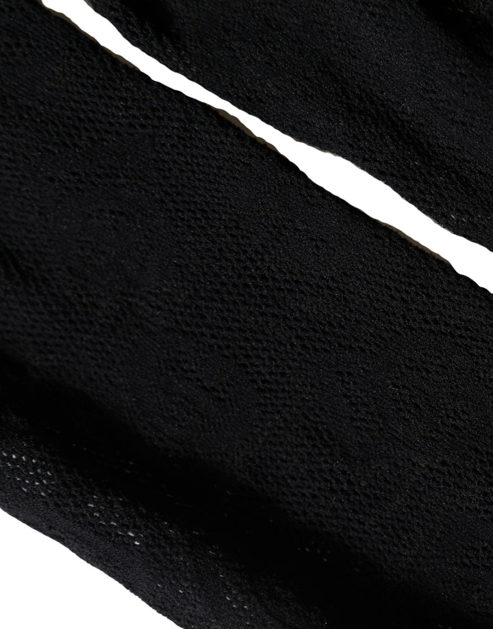 Dolce &amp; Gabbana Black All Over Print Sheer Stretch Tights Socks