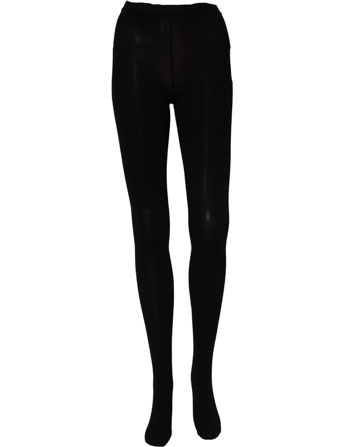 Dolce &amp; Gabbana Black Nylon Tights Stockings Pantyhose Socks