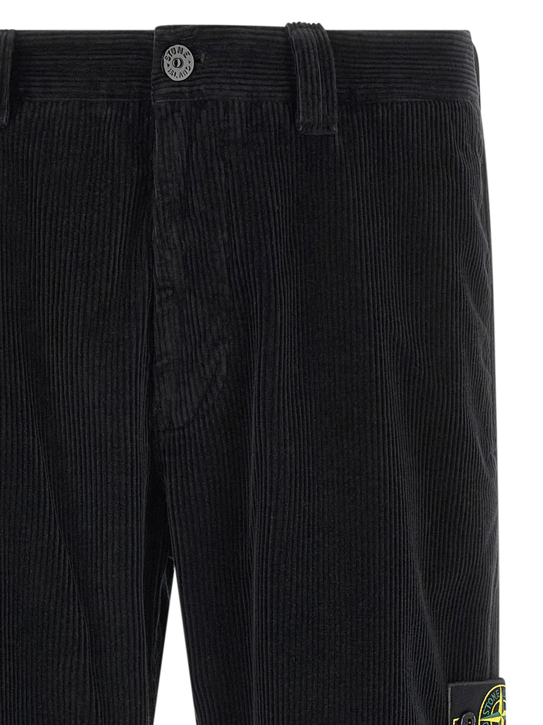 Stone Island Black Cotton Casual Pants