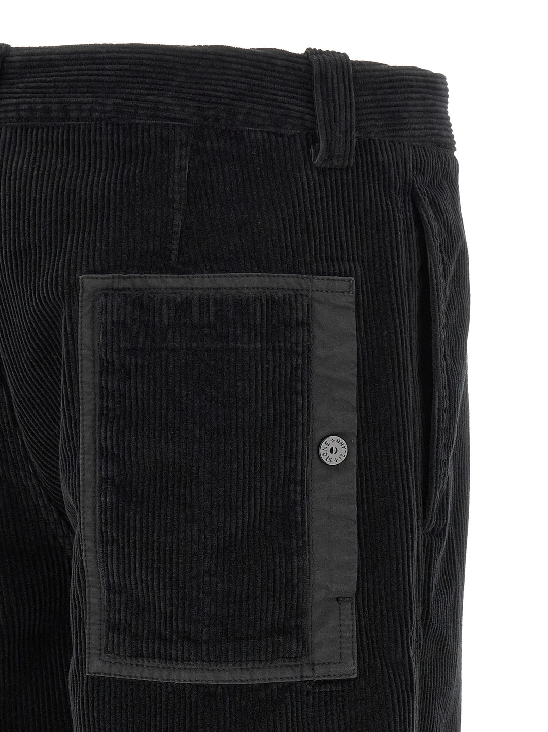 Stone Island Black Cotton Casual Pants