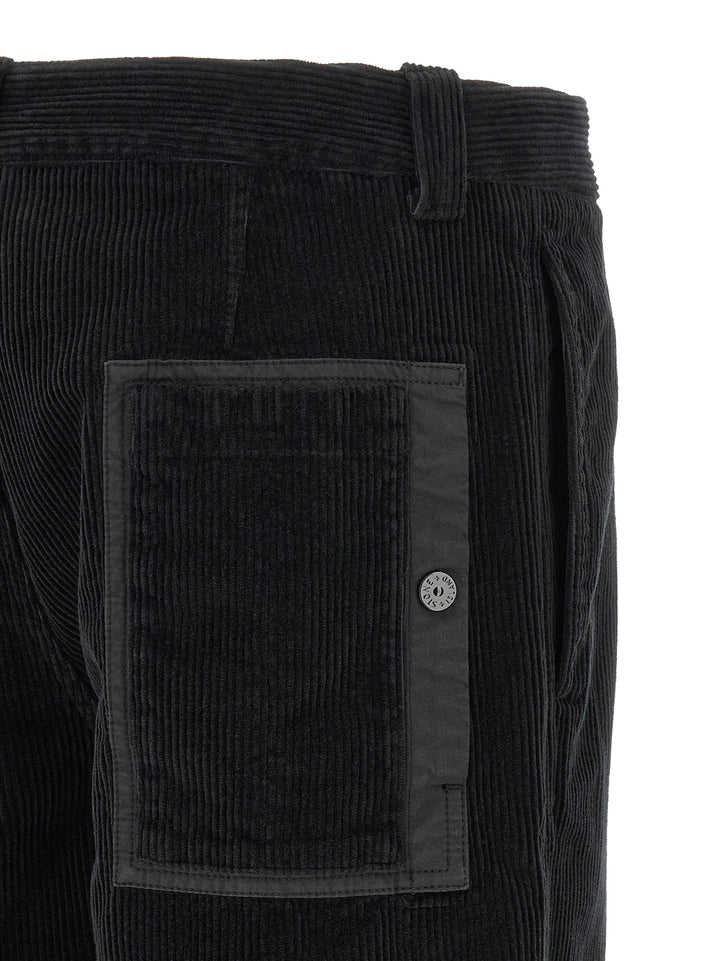 Stone Island Black Cotton Casual Pants