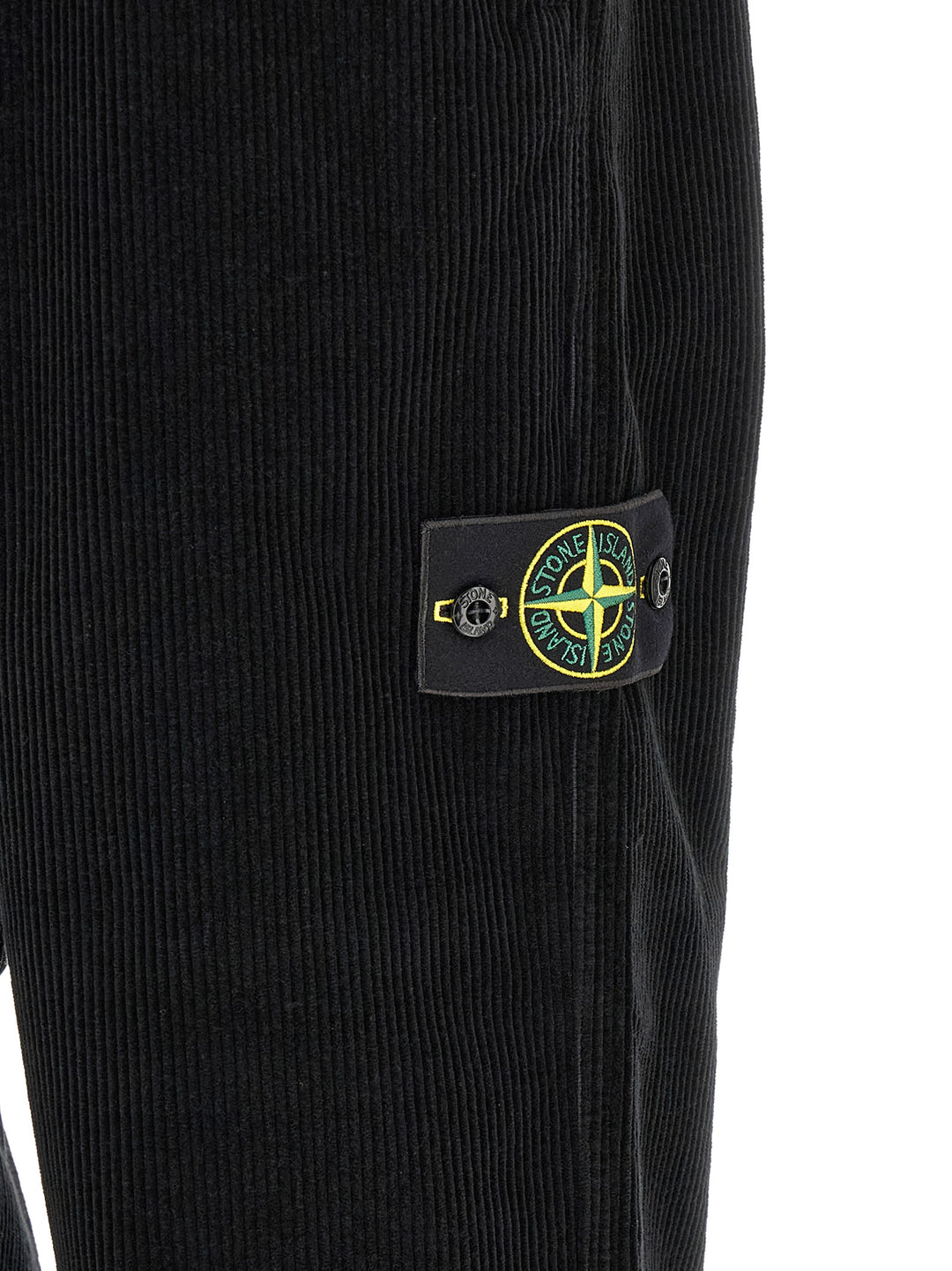 Stone Island Black Cotton Casual Pants