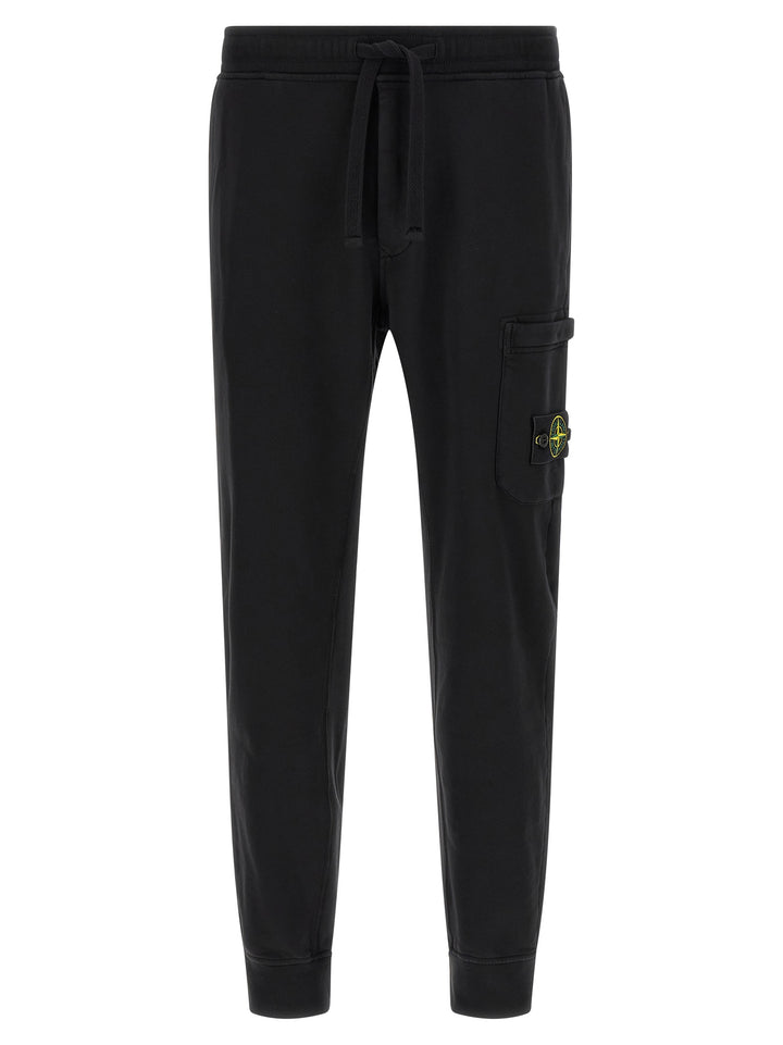 Stone Island Black Cotton Joggers (Workout Pants)