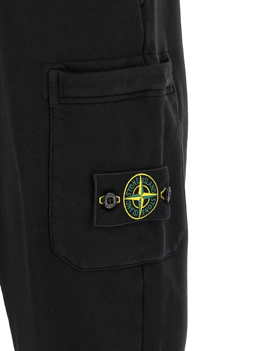 Stone Island Black Cotton Joggers (Workout Pants)