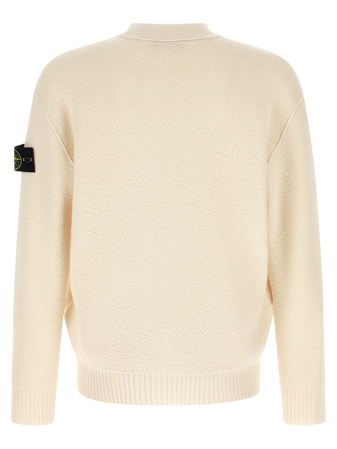 Stone Island White Virgin Wool Cardigan