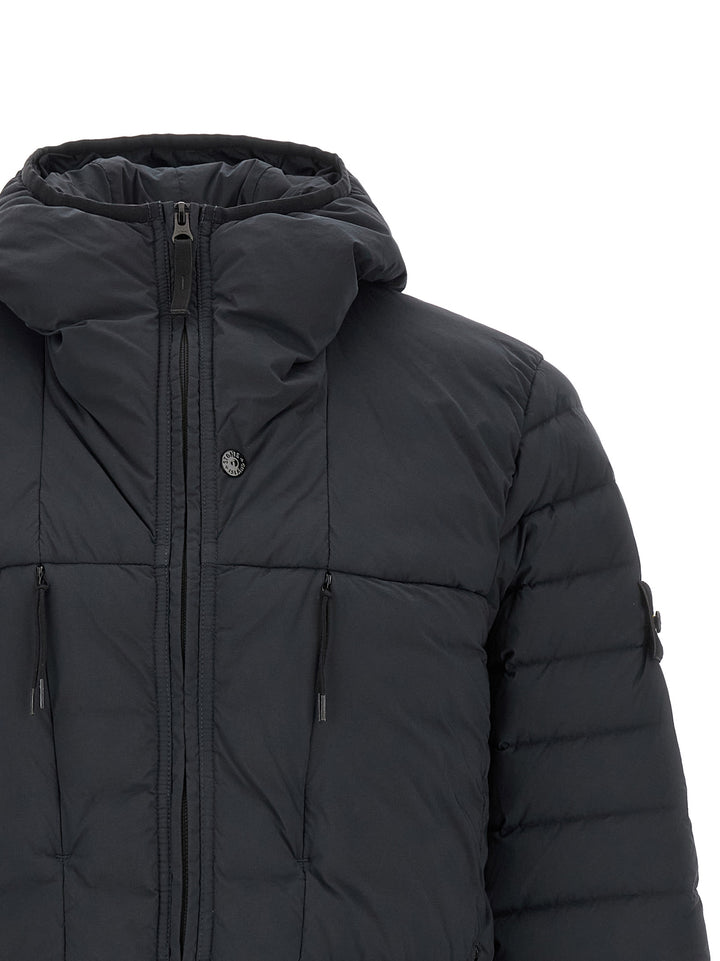 Stone Island Blue Polyamide Full-Length Jacket