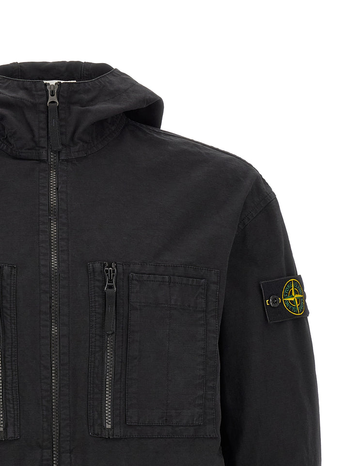 Stone Island Black Cotton Shell Jacket