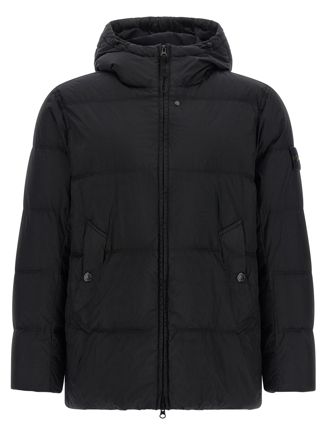 Stone Island Black Polyamide Full-Length Jacket
