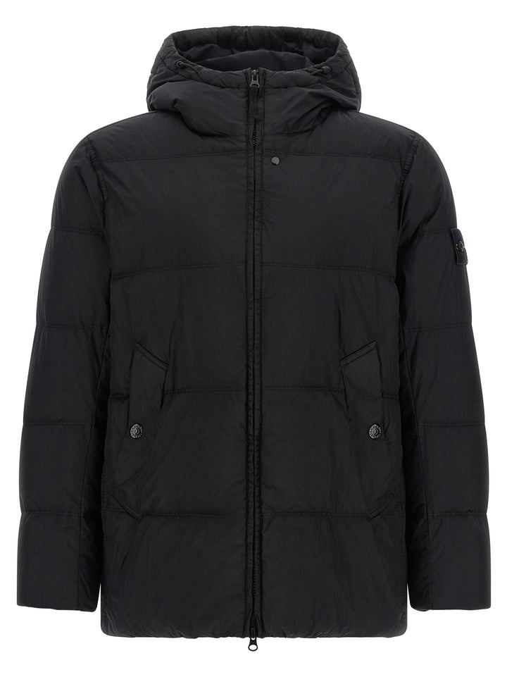Stone Island Black Polyamide Full-Length Jacket