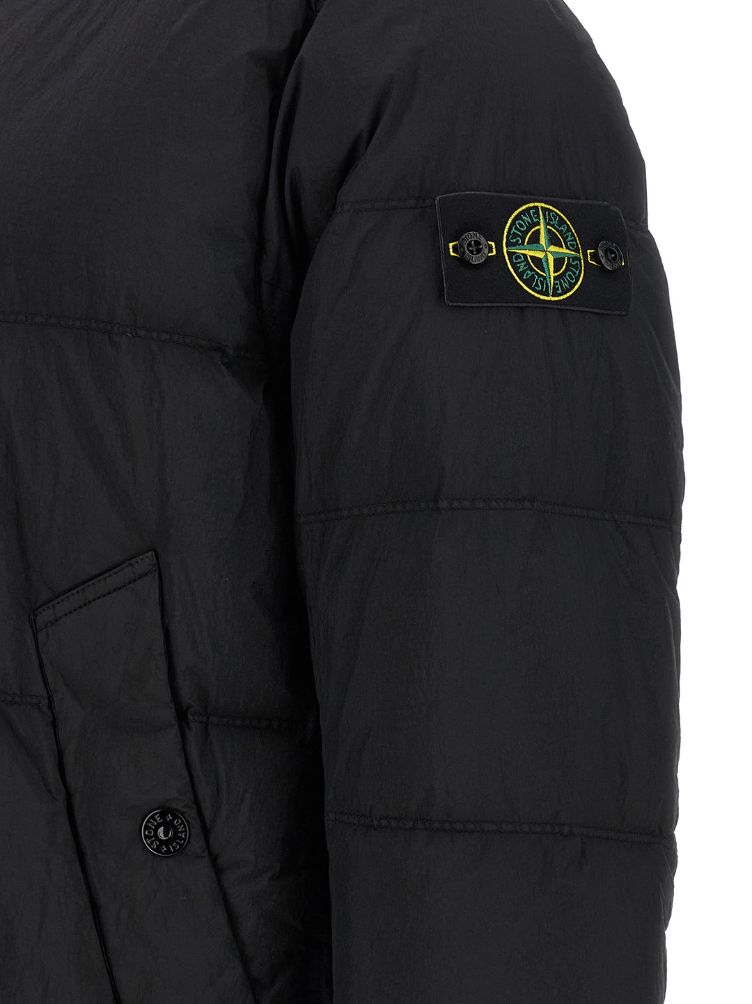 Stone Island Black Polyamide Full-Length Jacket
