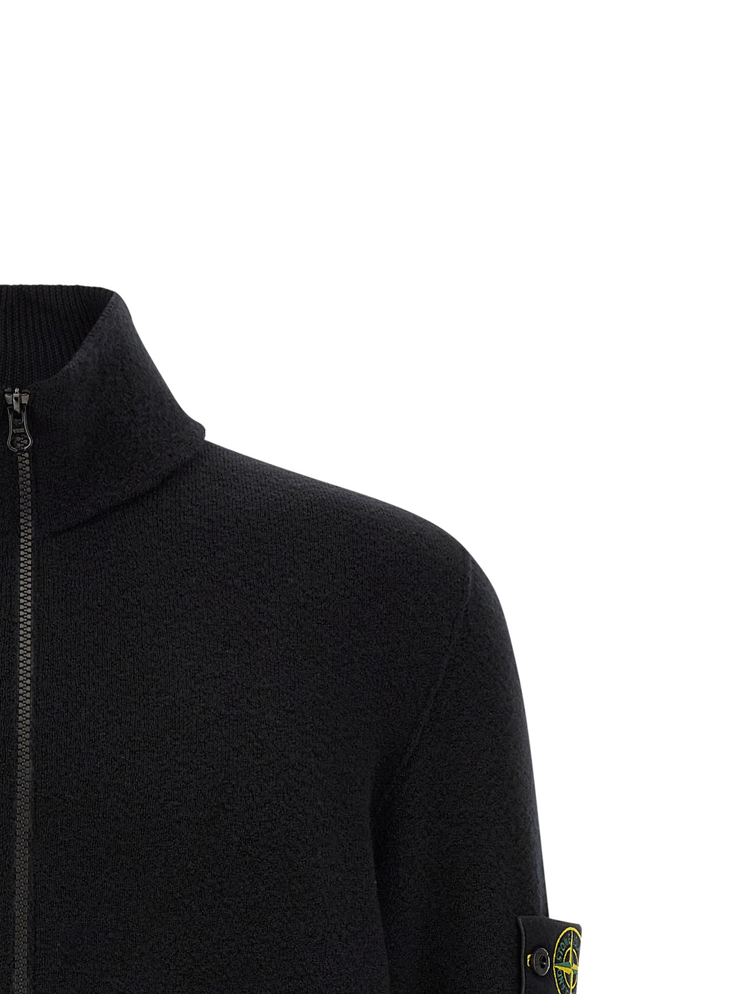 Stone Island Black Virgin Wool Cardigan