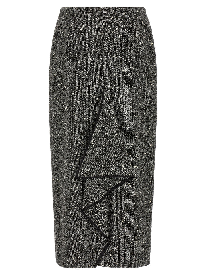 Valentino Garavani Bicolor Virgin Wool Midi Skirt