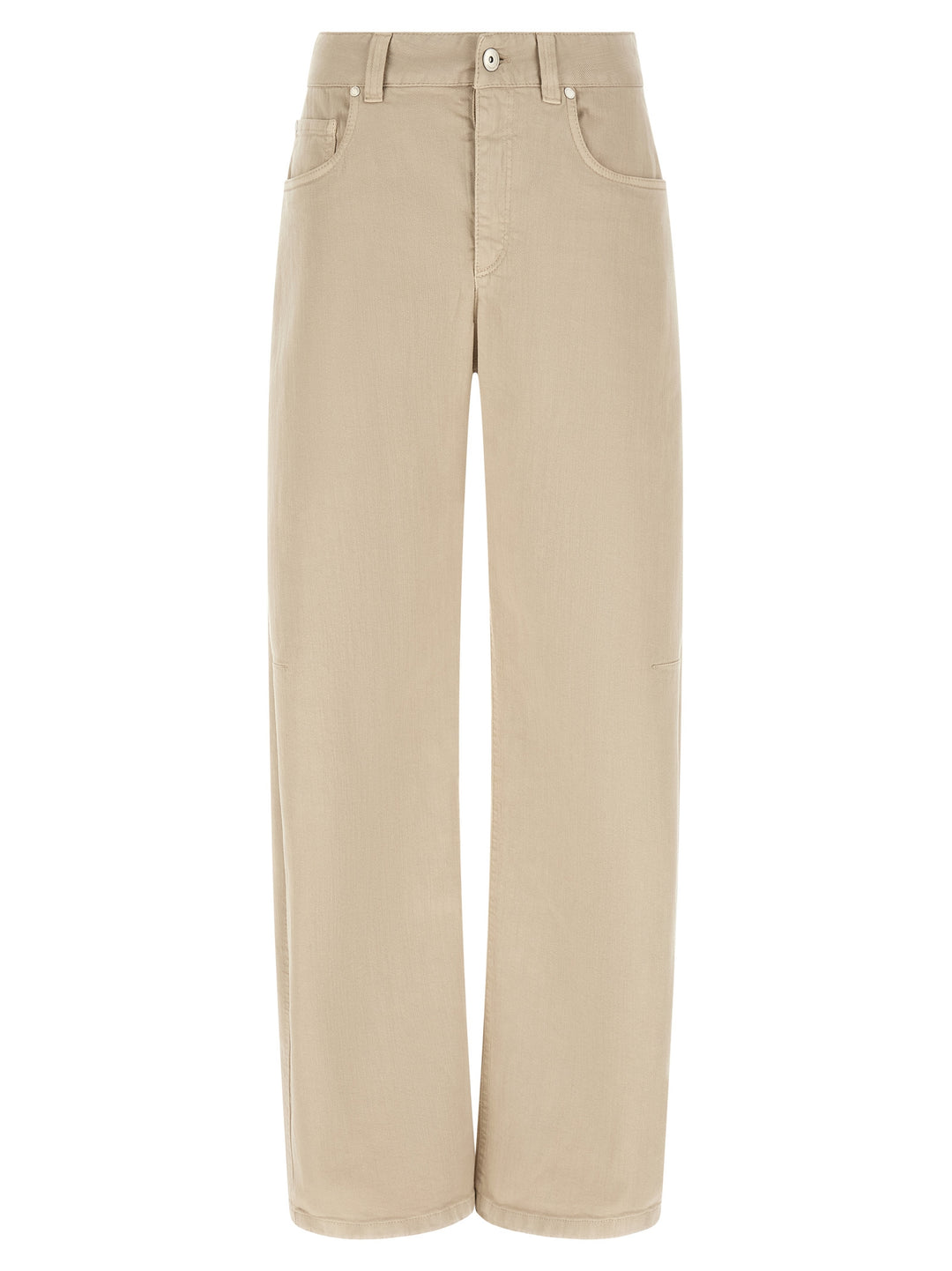 Brunello Cucinelli Beige Cotton Relaxed Fit Jeans