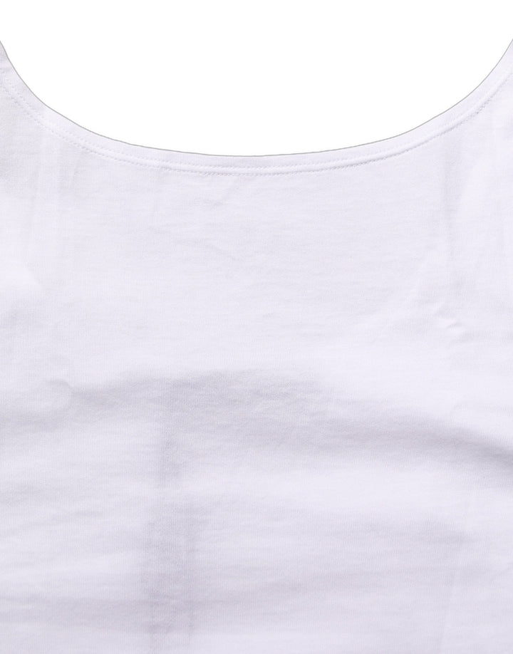 Dolce &amp; Gabbana White Cotton Sleeveless Cropped Tank Top