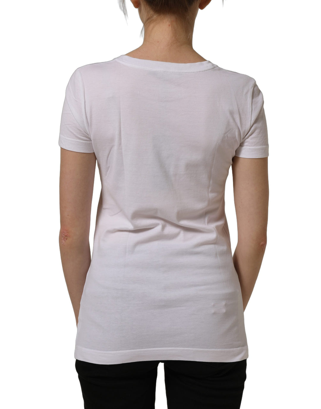 Dolce &amp; Gabbana White Graphic Print Cotton Crew Neck T-shirt