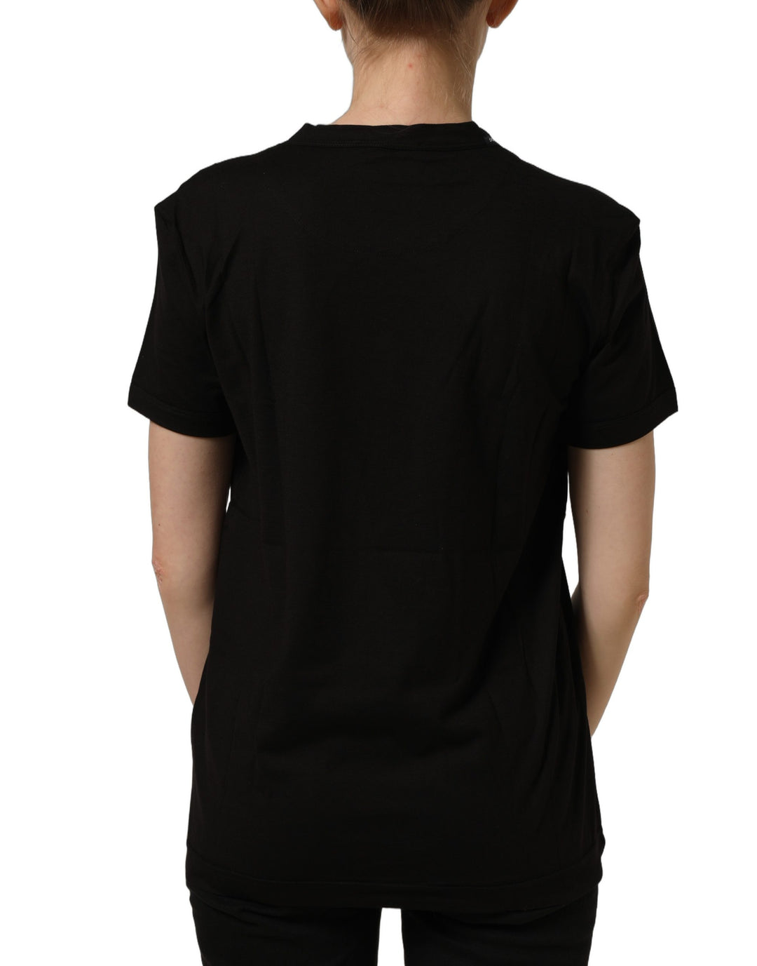 Dolce &amp; Gabbana Black Cotton Crew Neck Short Sleeves T-shirt