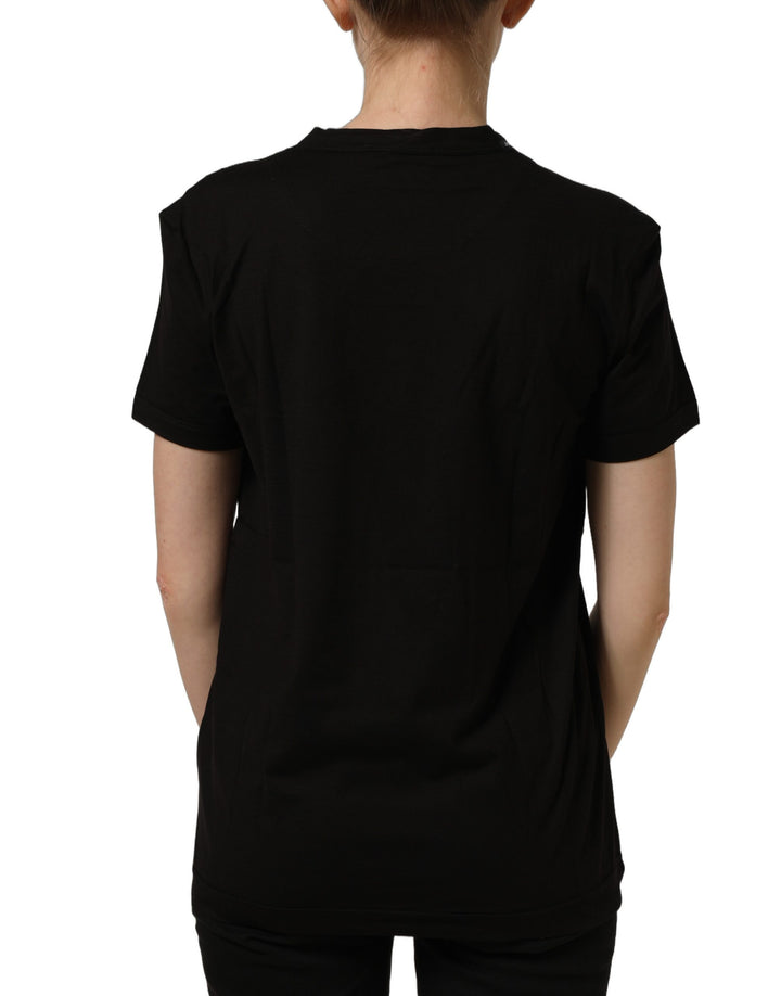 Dolce &amp; Gabbana Black Cotton Crew Neck Short Sleeves T-shirt