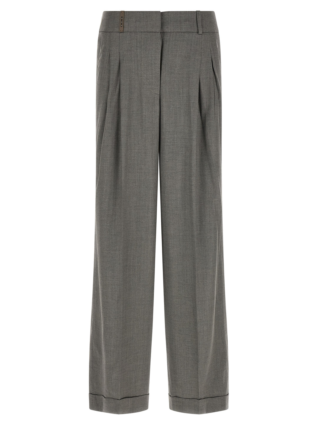Peserico Gray Virgin Wool Casual Pants