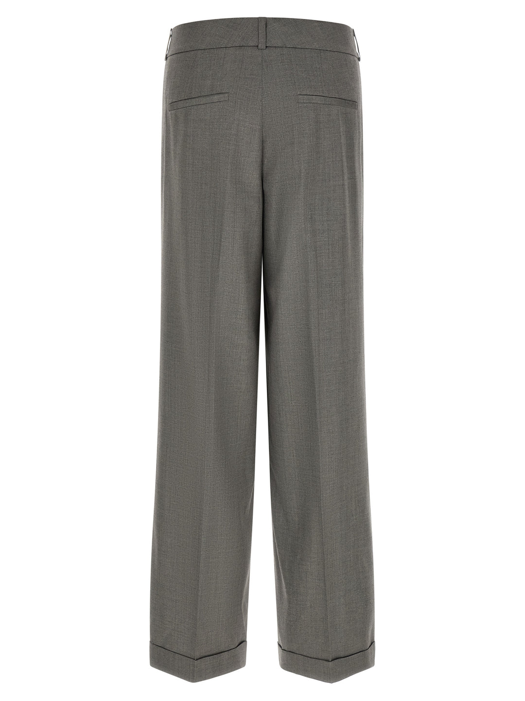 Peserico Gray Virgin Wool Casual Pants