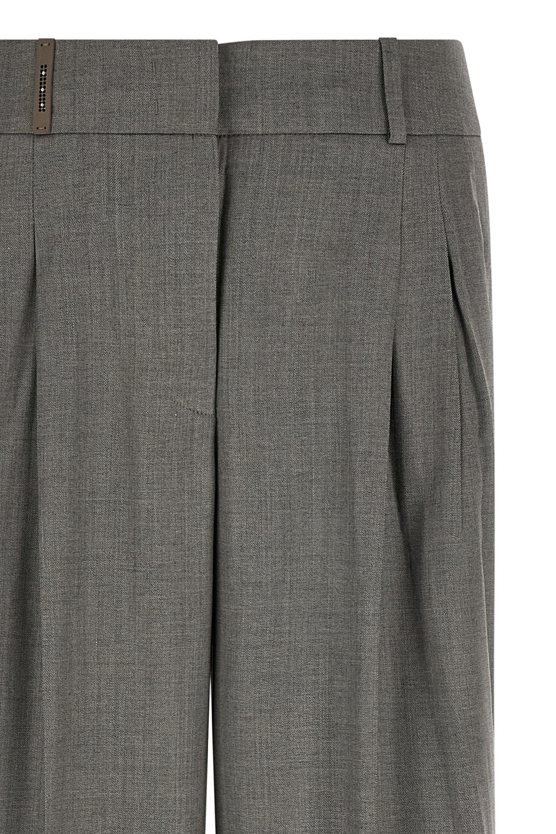 Peserico Gray Virgin Wool Casual Pants