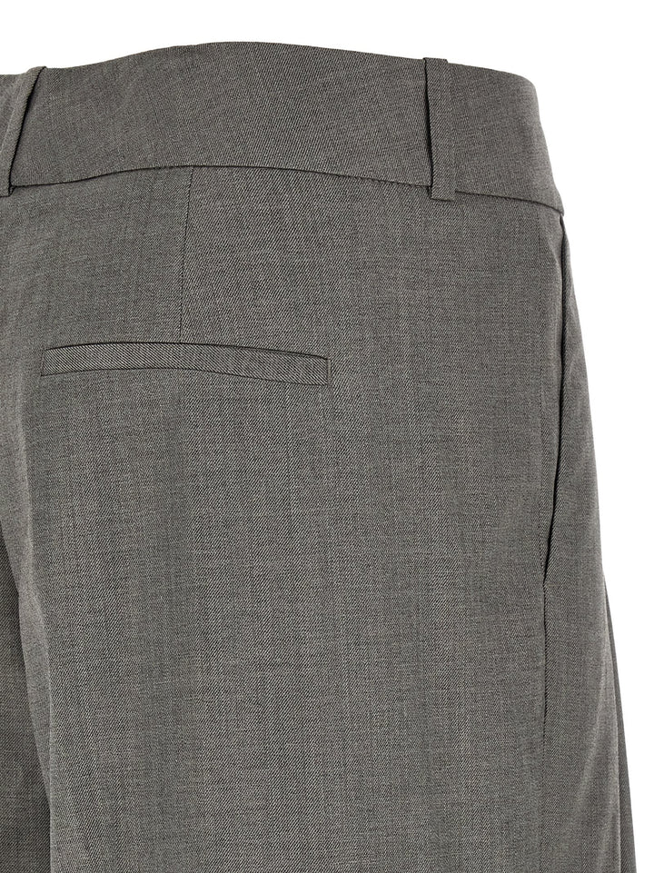 Peserico Gray Virgin Wool Casual Pants
