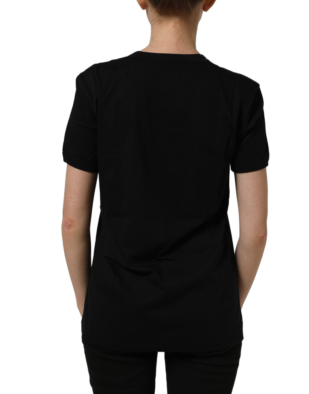 Dolce &amp; Gabbana Black Cotton Crew Neck Short Sleeves T-shirt