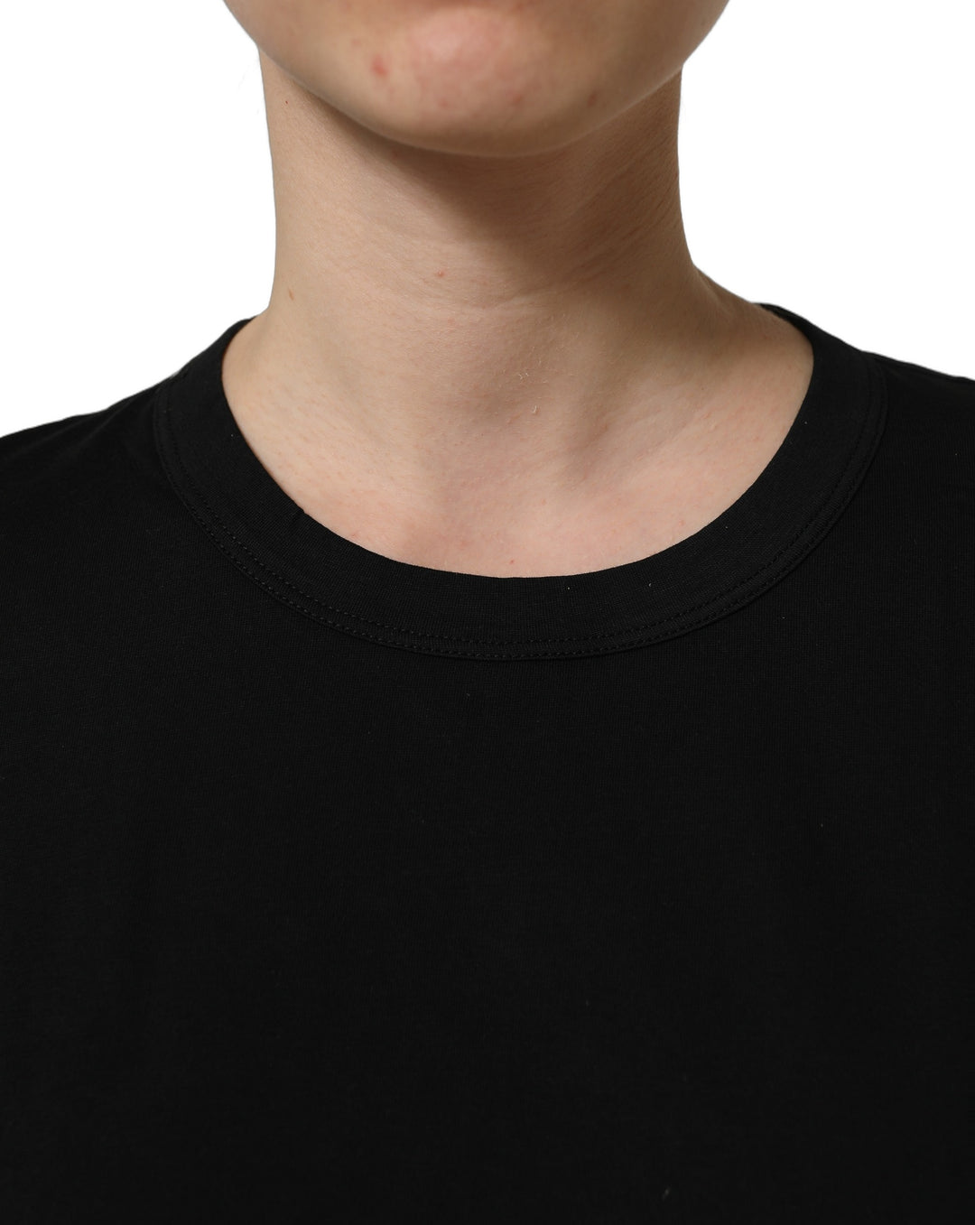 Dolce &amp; Gabbana Black Cotton Crew Neck Short Sleeves T-shirt