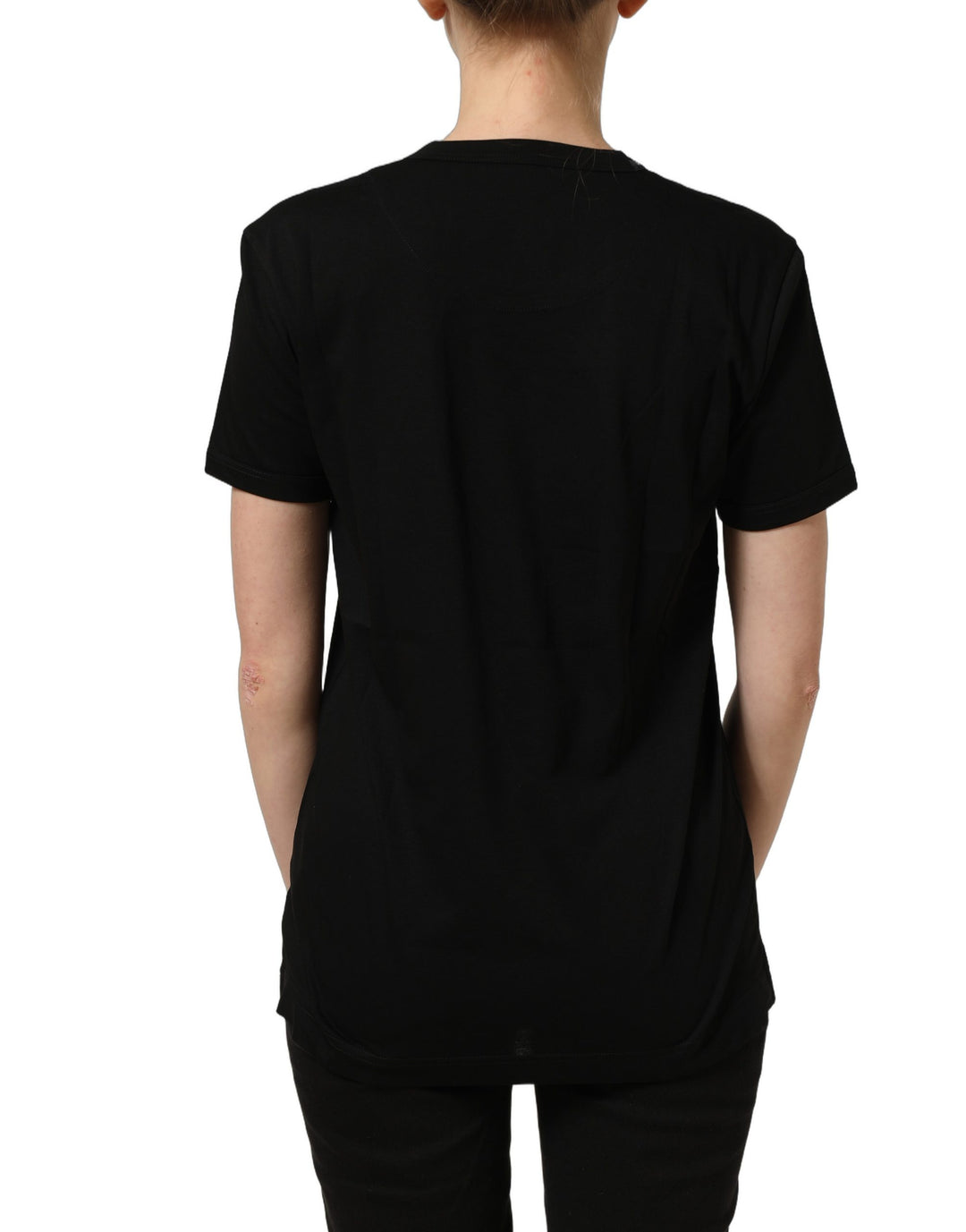 Dolce &amp; Gabbana Black Cotton Crew Neck Short Sleeves T-shirt