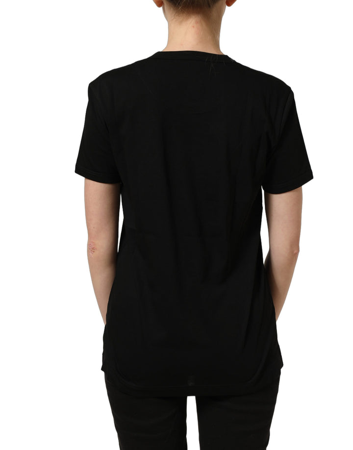 Dolce &amp; Gabbana Black Cotton Crew Neck Short Sleeves T-shirt
