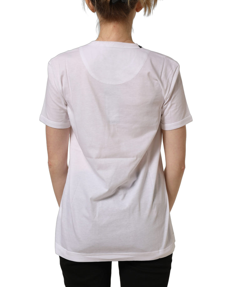 Dolce &amp; Gabbana White Cotton Crew Neck Short Sleeves T-shirt