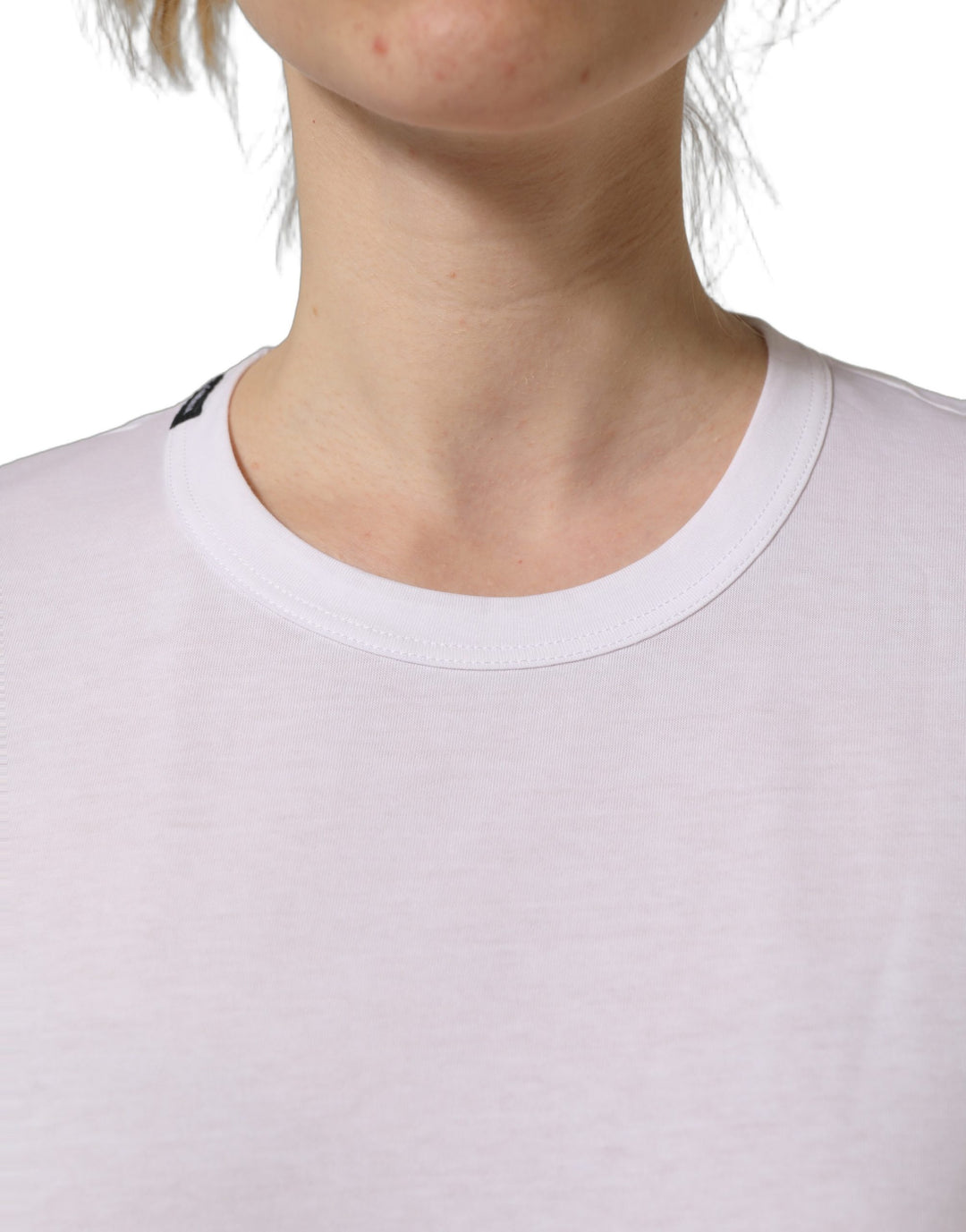 Dolce &amp; Gabbana White Cotton Crew Neck Short Sleeves T-shirt