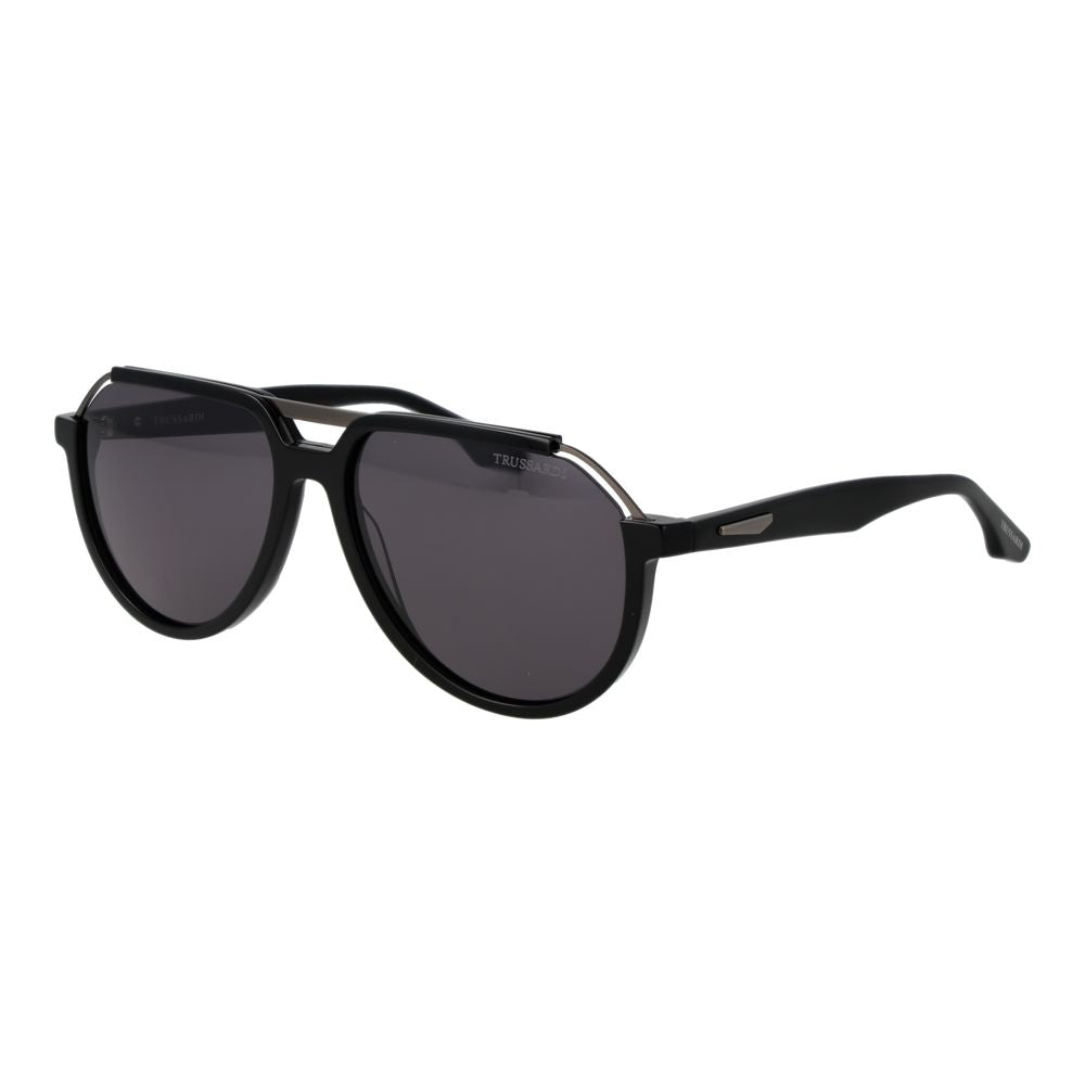 Trussardi Black Acetate &amp; Stainless Steel Sunglasses