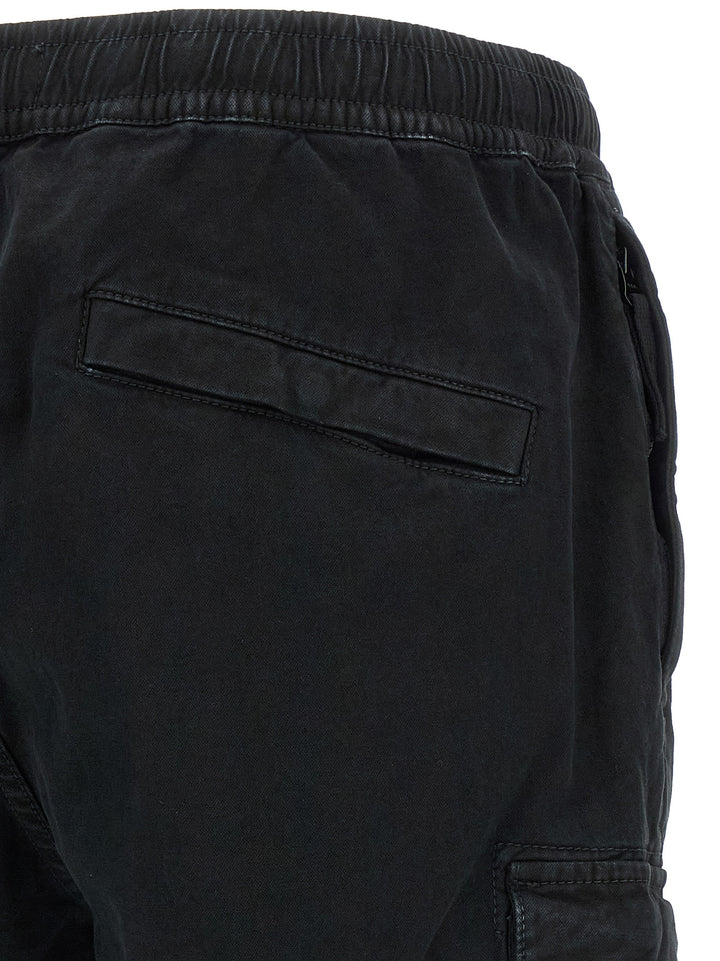 Stone Island Black Cotton Cargo Pants