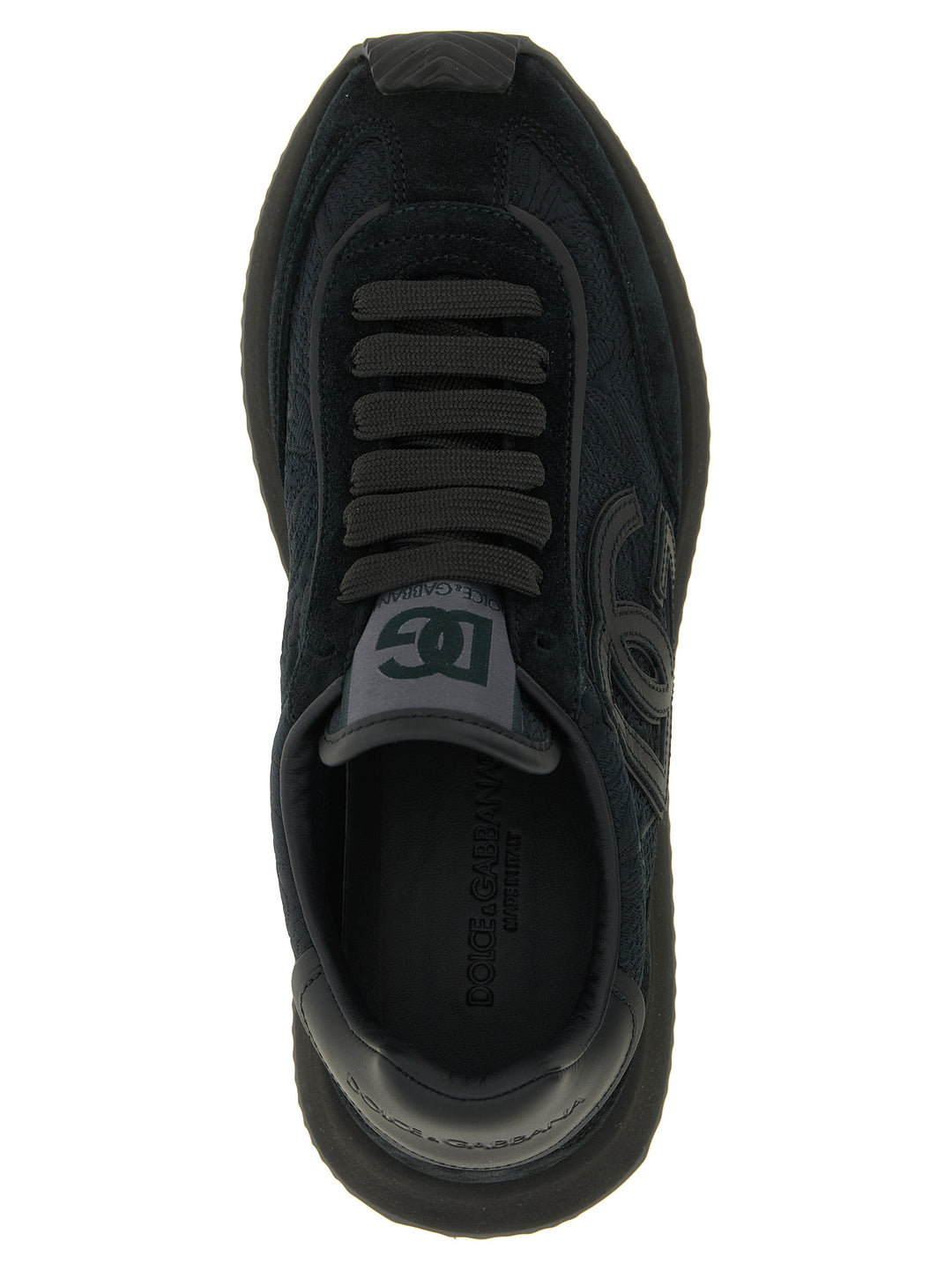 Dolce &amp; Gabbana Black Leather Athletic Sneakers