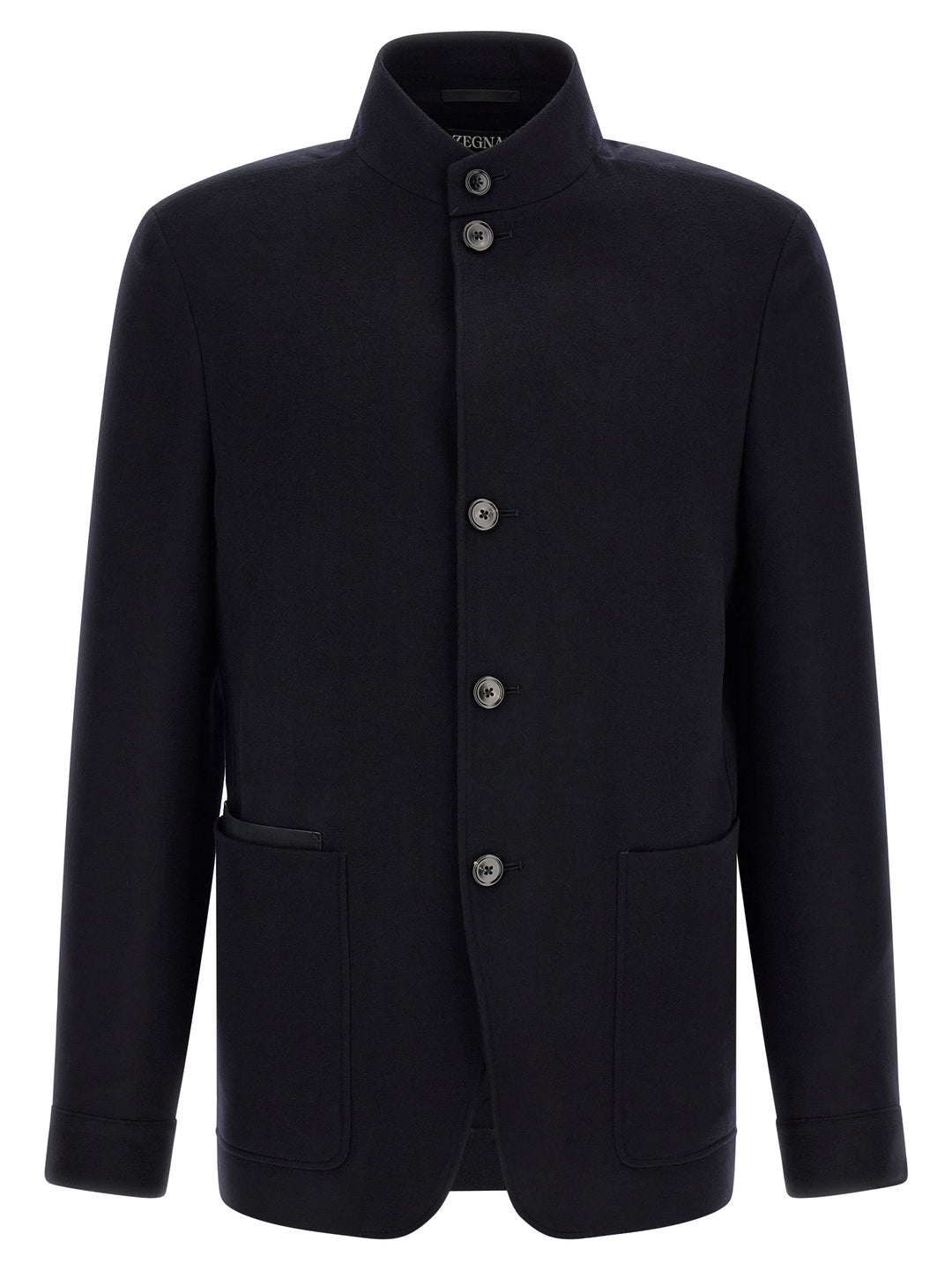 ZEGNA Blue Cashmere Full-Length Jacket