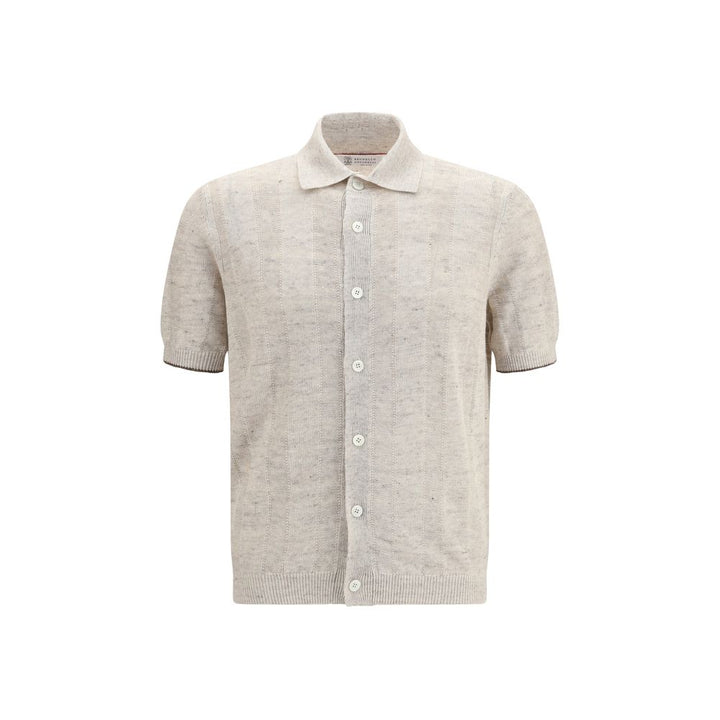 Brunello Cucinelli Beige Cotton Polo Shirt