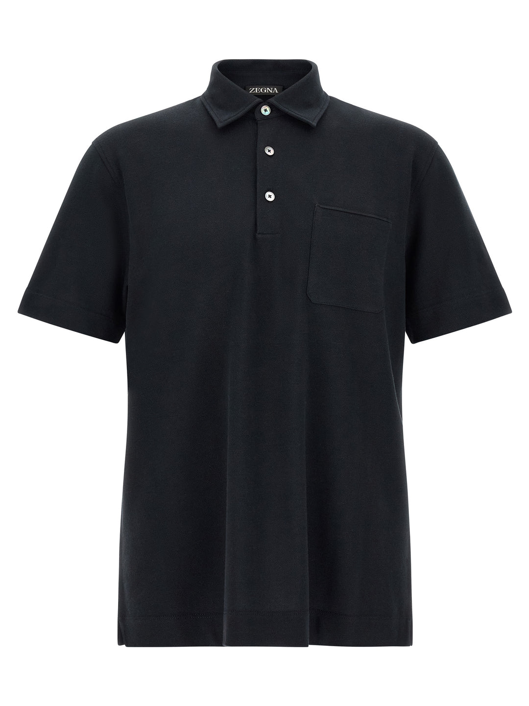 ZEGNA Blue Cotton Polo Shirt