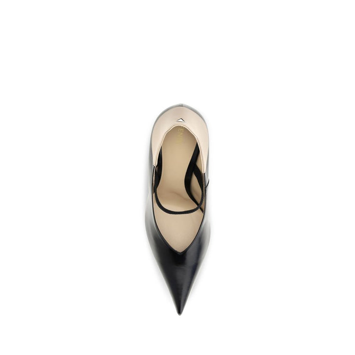 Fendi Black Calf Leather Bos Taurus High Heel Pumps