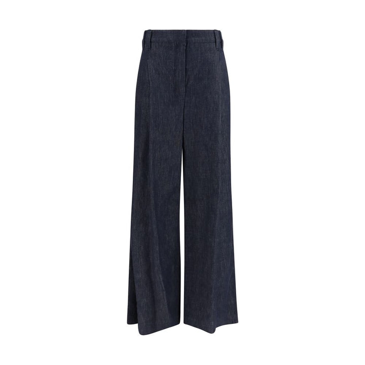 Brunello Cucinelli Blue Cotton Casual Pants