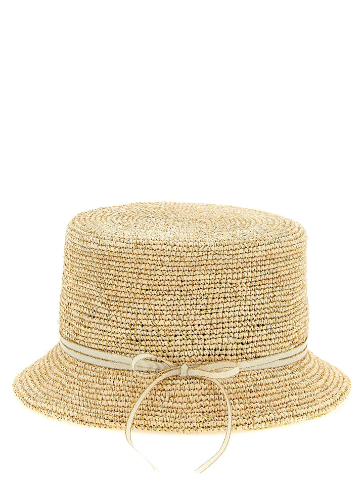 Maison Michel Beige Fabric Sunhat