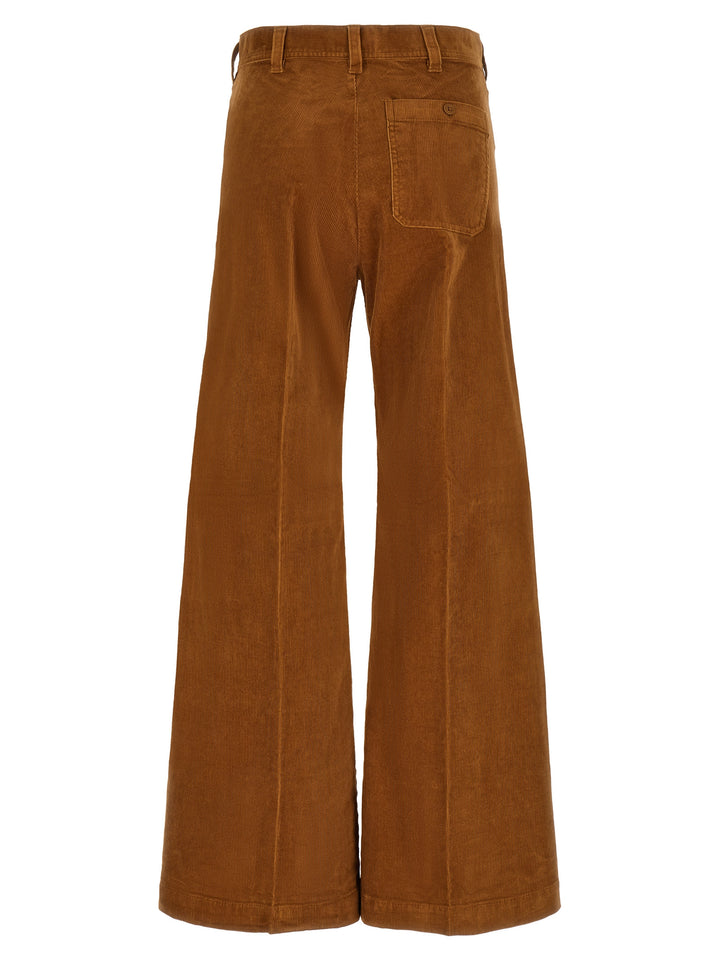 Polo Ralph Lauren Brown Cotton Flared Pants