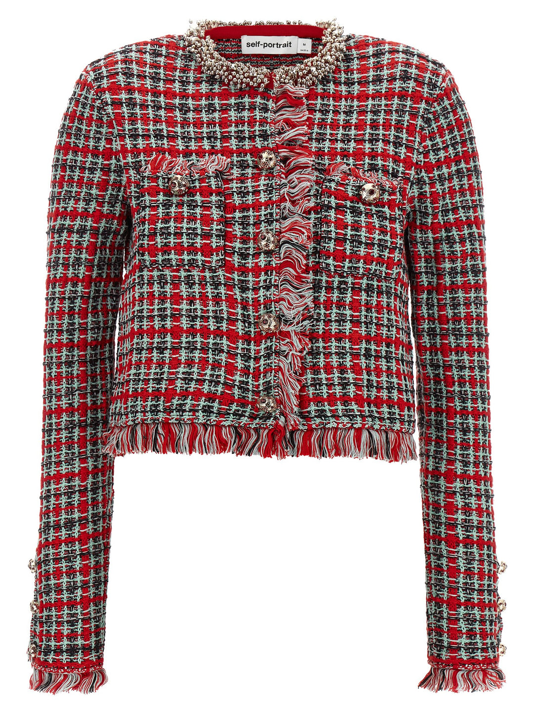 Self-Portrait Multicolor Cotton Full-Length Jacket