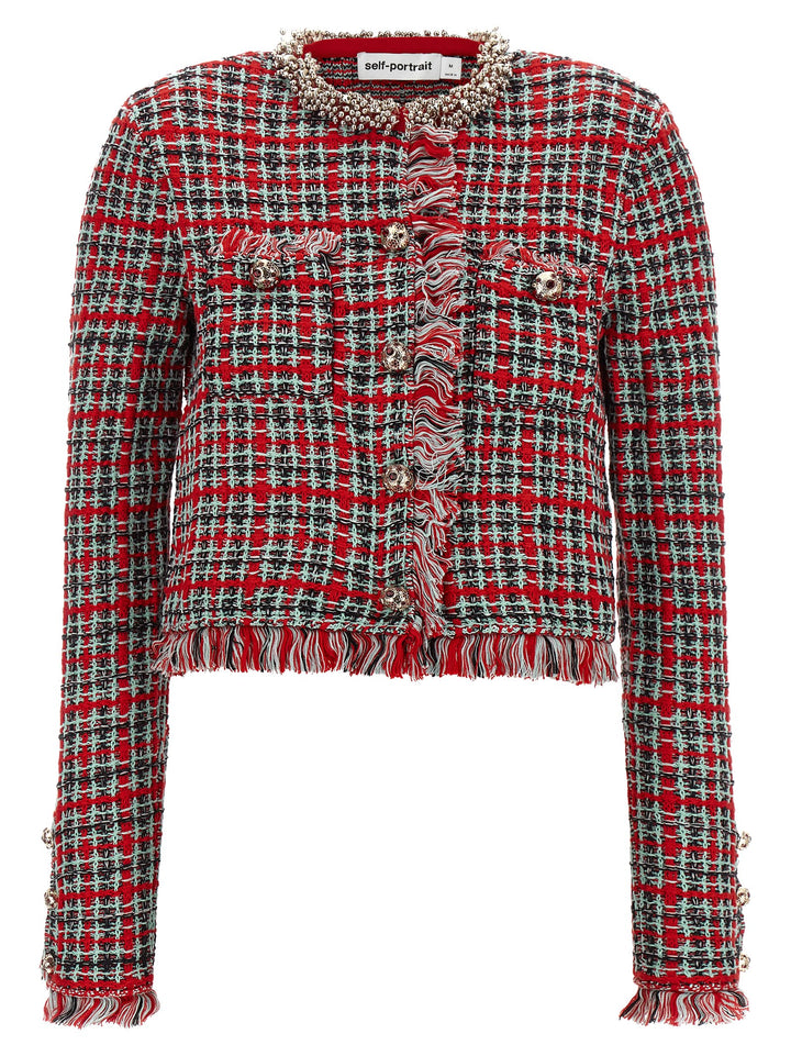 Self-Portrait Multicolor Cotton Full-Length Jacket