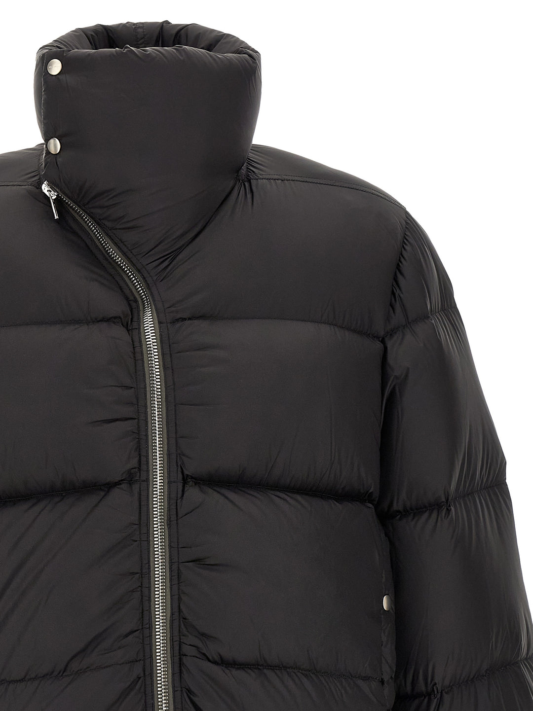 Rick Owens Black Nylon Full-Length Jacket