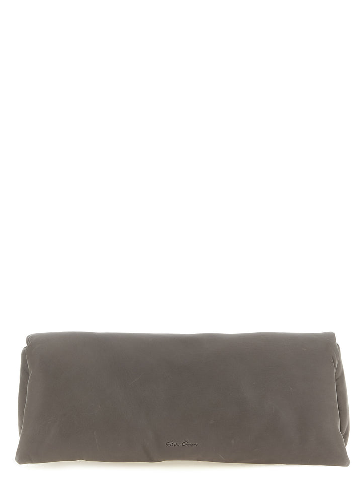 Rick Owens Gray Calfskin Clutch Bag