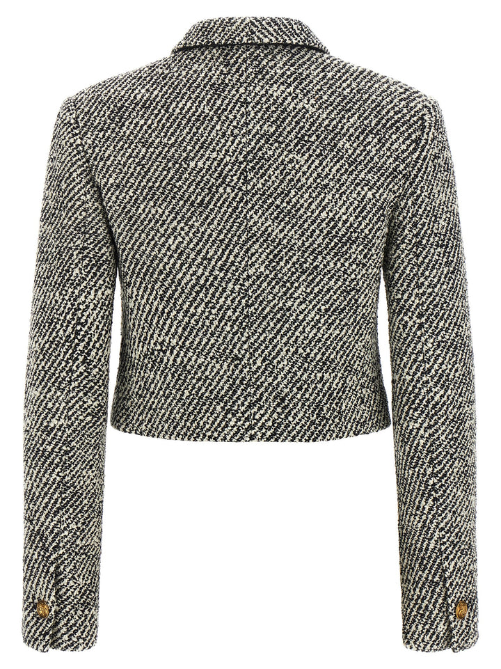 Versace Bicolor Virgin Wool Full-Length Jacket