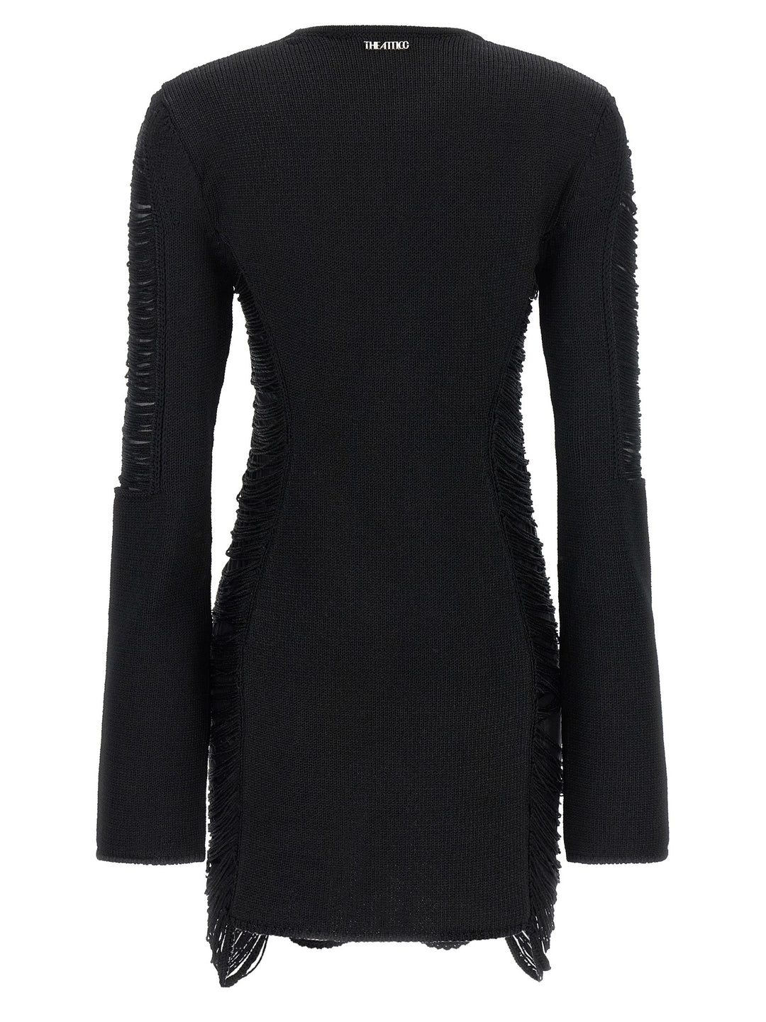 The Attico Black Viscose Short Dress