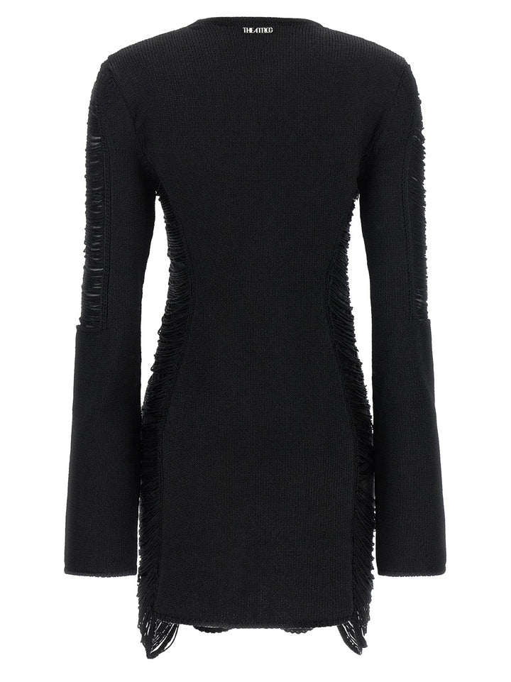 The Attico Black Viscose Short Dress